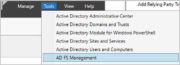 AD FS Management Console